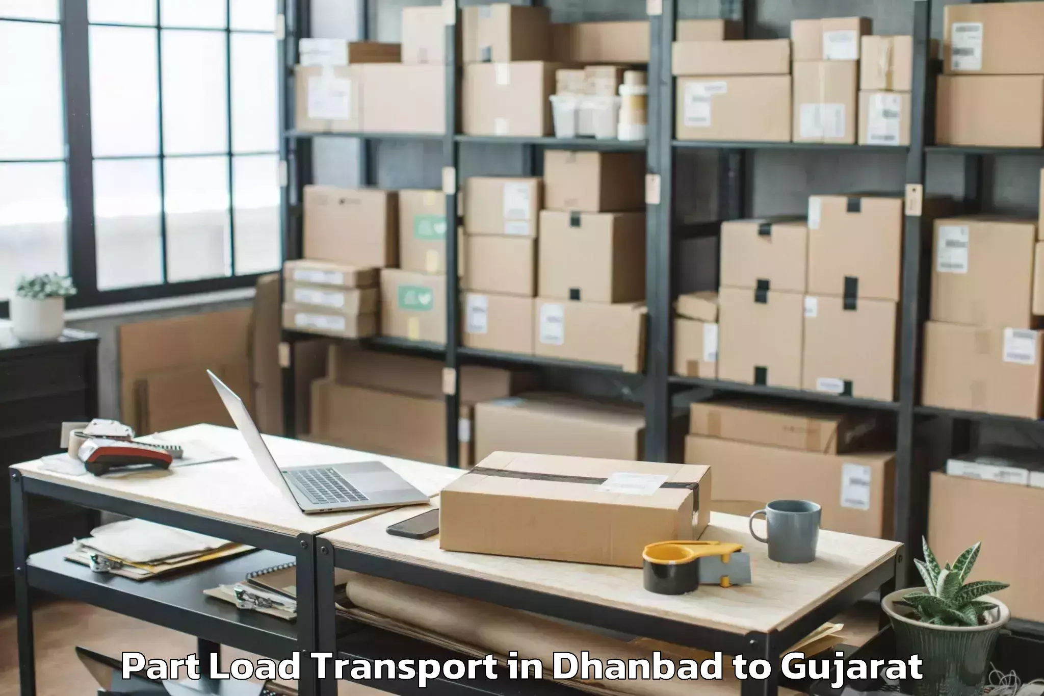 Book Dhanbad to Halol Part Load Transport Online